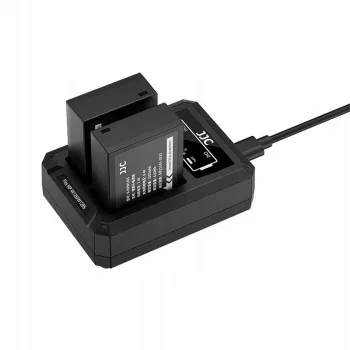 JJC caricabatterie dual USB-C per 2 batterie Fujifilm NP-W126 / NP-W126S DCH-W126TC