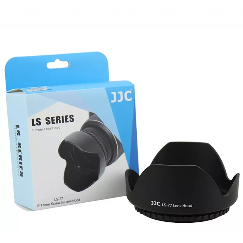 JJC paraluce a vite 77mm per obiettivo fotografico - nero