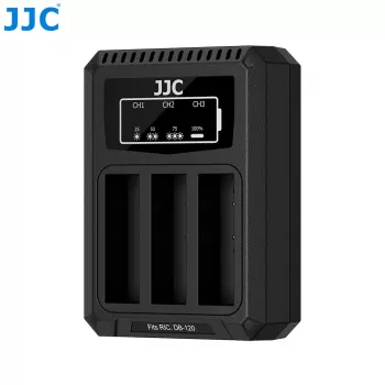 JJC caricabatterie triple USB per Ricoh DB-120 (3 slot) - DCH-DB120TC