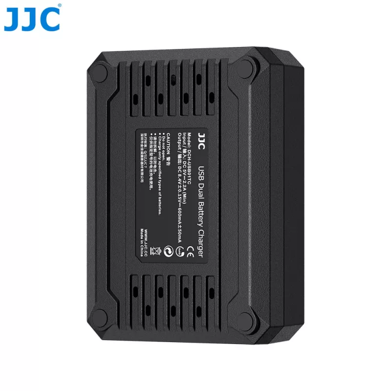 Caricabatterie USB doppio JJC per batterie Olympus BLS-1 BLS-5 BLS-50