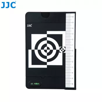 JJC 2-in-1 scheda grigio 18% + tabella di calibrazione della messa a fuoco per regolazione autofocus