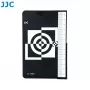 JJC 2-in-1 scheda grigio 18% + tabella di calibrazione della messa a fuoco per regolazione autofocus