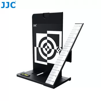 JJC 2-in-1 scheda grigio 18% + tabella di calibrazione della messa a fuoco per regolazione autofocus