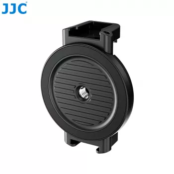 JJC MS-SPC1 supporto magnetico nero per smartphone con filetto da 1/4 di pollice e 2 supporti slitta flash per iPhone MagSafe