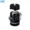 JJC BH-SM1 mini testa a sfera 3D in lega di alluminio con 3 slitte flash, vite da 1/4 di pollice, nero
