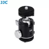 JJC BH-SM1 mini testa a sfera 3D in lega di alluminio con 3 slitte flash, vite da 1/4 di pollice, nero