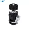JJC BH-SM1 mini testa a sfera 3D in lega di alluminio con 3 slitte flash, vite da 1/4 di pollice, nero