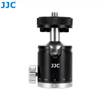 JJC BH-CM1 testa a sfera 3D in alluminio con filetto da 1/4 di pollice e scala per fotocamera