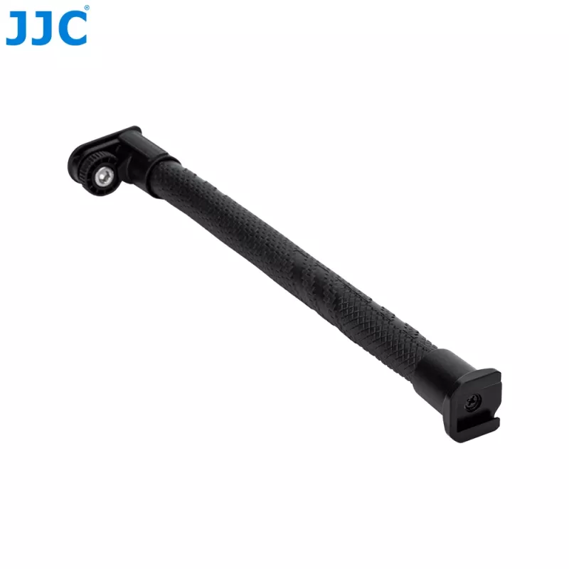 JJC braccio estensibile flessibile a collo d'oca con filetto da 1/4 di pollice e piede a slitta flash - nero