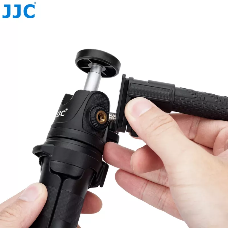 JJC braccio estensibile flessibile a collo d'oca con filetto da 1/4 di pollice e piede a slitta flash - nero
