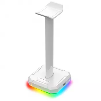 Redragon Scepter PRO HA300-W supporto per cuffie gaming con illuminazione RGB, bianco
