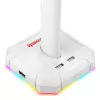 Redragon Scepter PRO HA300-W supporto per cuffie gaming con illuminazione RGB, bianco