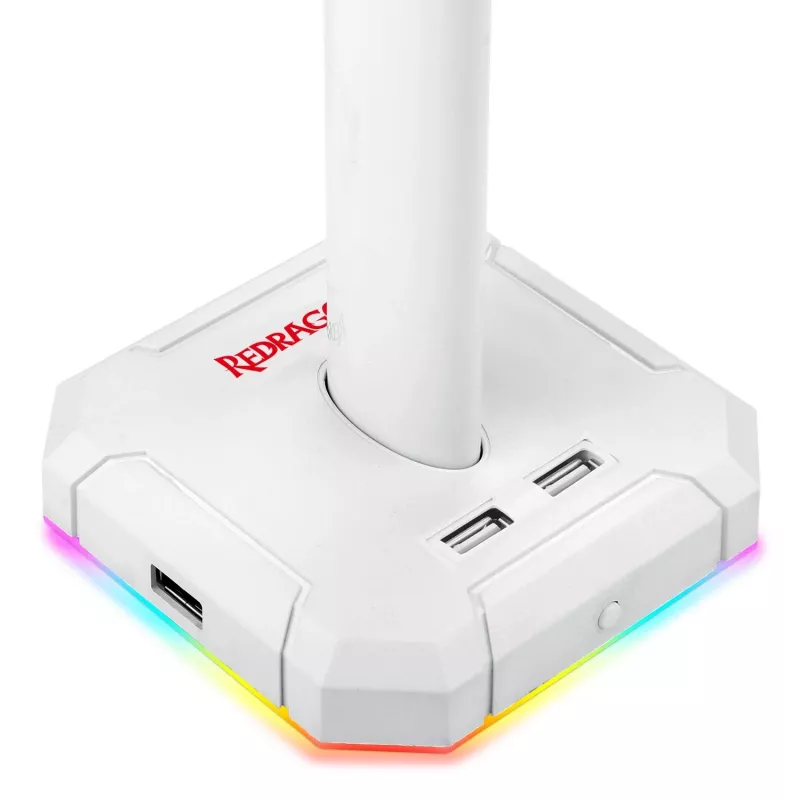 Redragon Scepter PRO HA300-W supporto per cuffie gaming con illuminazione RGB, bianco
