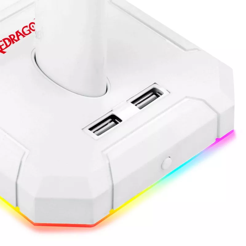 Redragon Scepter PRO HA300-W supporto per cuffie gaming con illuminazione RGB, bianco