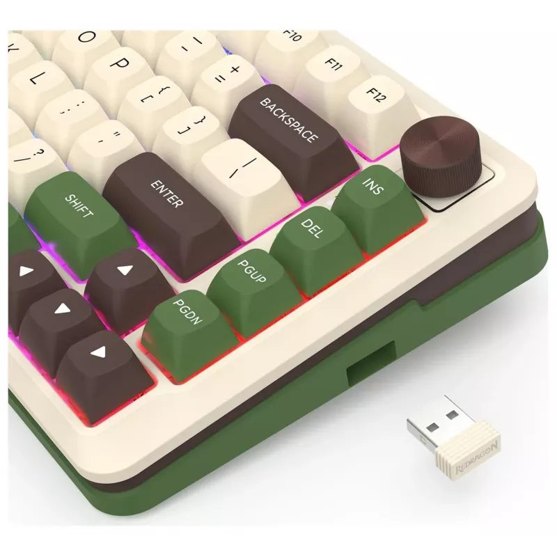 Redragon K681CGC-RGB-PRO Cyrus Tastiera meccanica 65% tri-mode, hot-swappable, switch rossi, RGB, nero