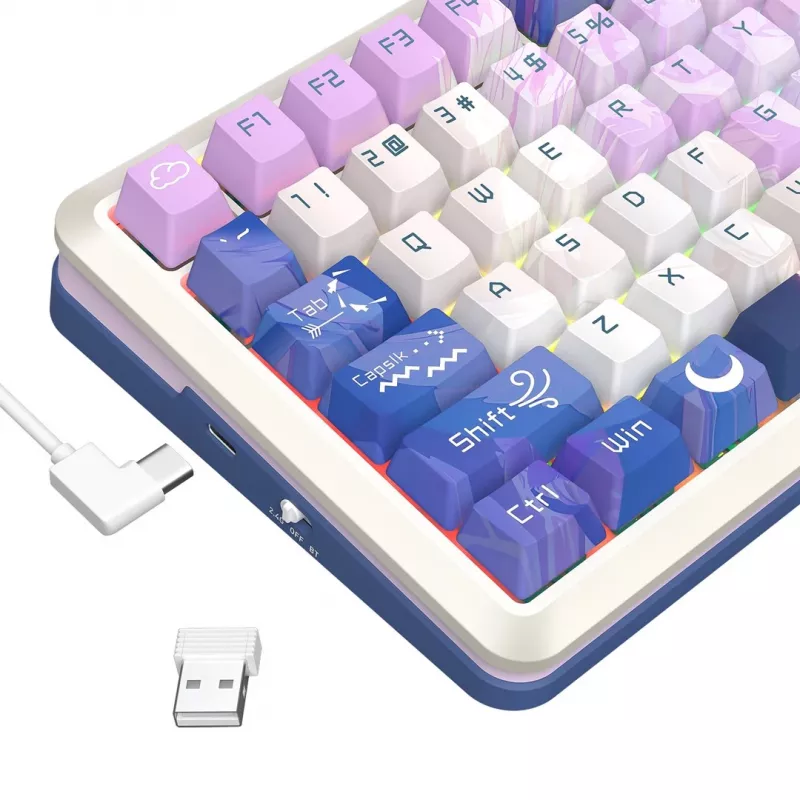 Redragon Flekact Pro K708AK-RGB-PRO Tastiera meccanica da gaming, dimensione intera, retroilluminazione RGB, switch blu