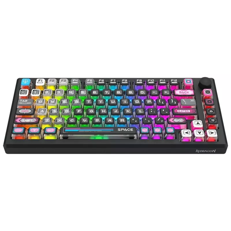 Redragon K732MC-RGB-PRO Uranus Pro 82 Tastiera meccanica 75%, hot-swappable, RGB, USB-C, nero