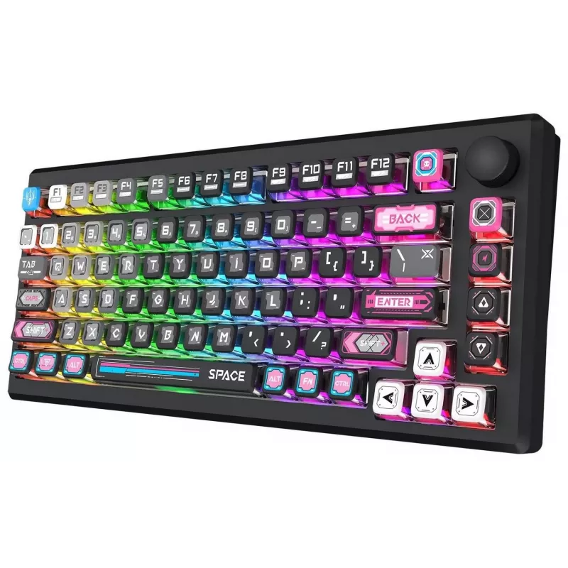 Redragon K732MC-RGB-PRO Uranus Pro 82 Tastiera meccanica 75%, hot-swappable, RGB, USB-C, nero