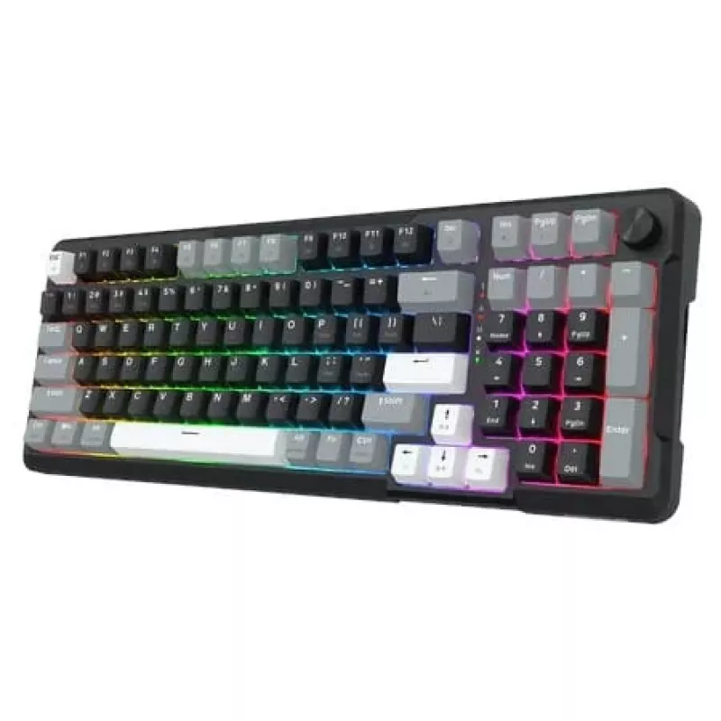 Redragon ARLOKKS QMK K742 Tastiera meccanica 75% tri-mode, hot-swappable, gasket mount, RGB, nero