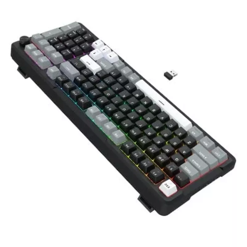 Redragon ARLOKKS QMK K742 Tastiera meccanica 75% tri-mode, hot-swappable, gasket mount, RGB, nero