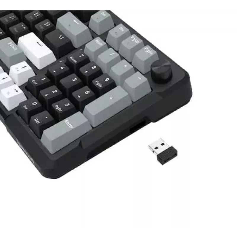 Redragon ARLOKKS QMK K742 Tastiera meccanica 75% tri-mode, hot-swappable, gasket mount, RGB, nero