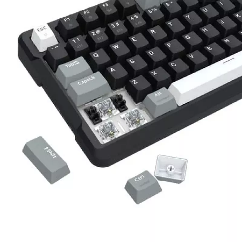 Redragon ARLOKKS QMK K742 Tastiera meccanica 75% tri-mode, hot-swappable, gasket mount, RGB, nero