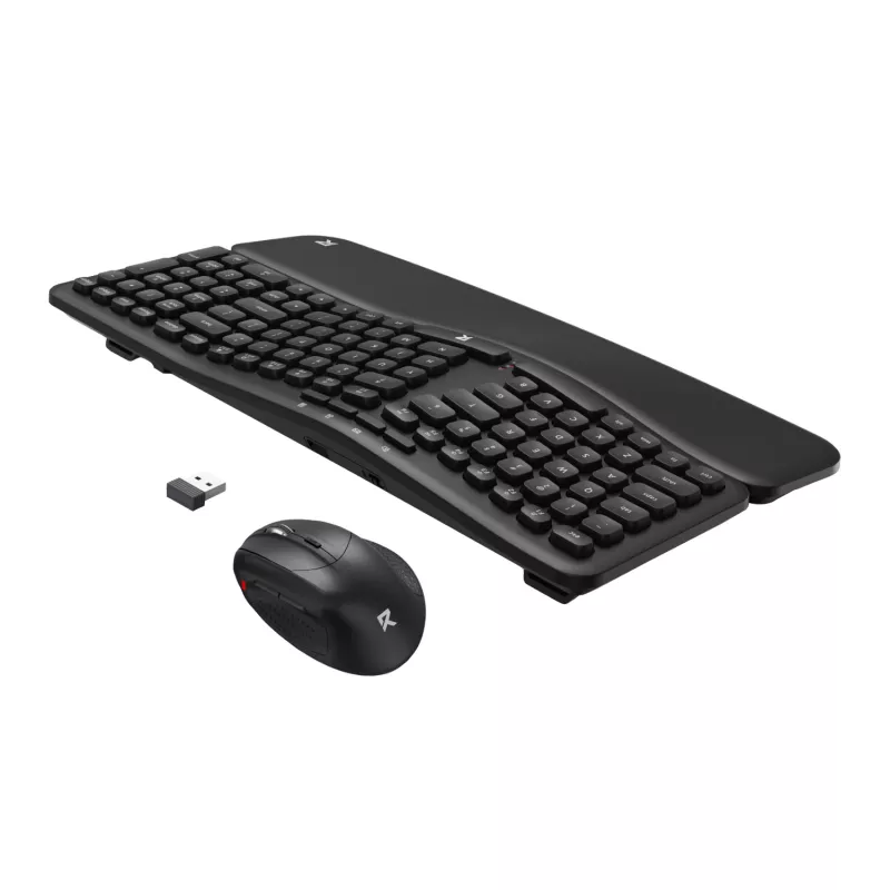 Redragon BS-7162 MAX Combo tastiera e mouse verticale wireless, 2,4 GHz, nero