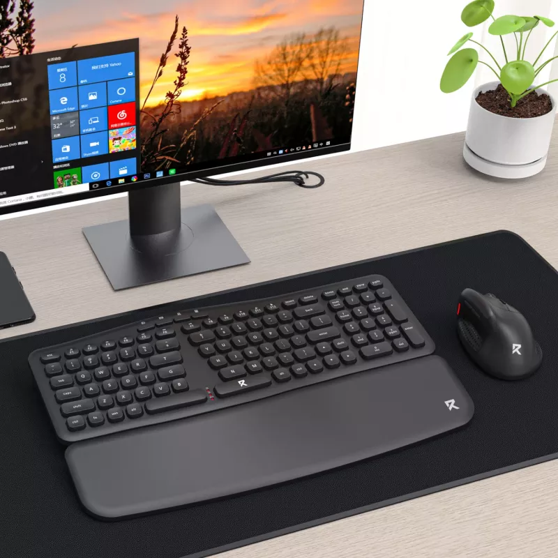 Redragon BS-7162 MAX Combo tastiera e mouse verticale wireless, 2,4 GHz, nero