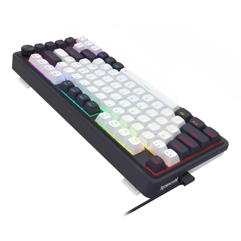 Redragon Ucal Magnetic K673WB-RGB-M Tastiera meccanica da gaming 75% tri-mode, bianco/nero