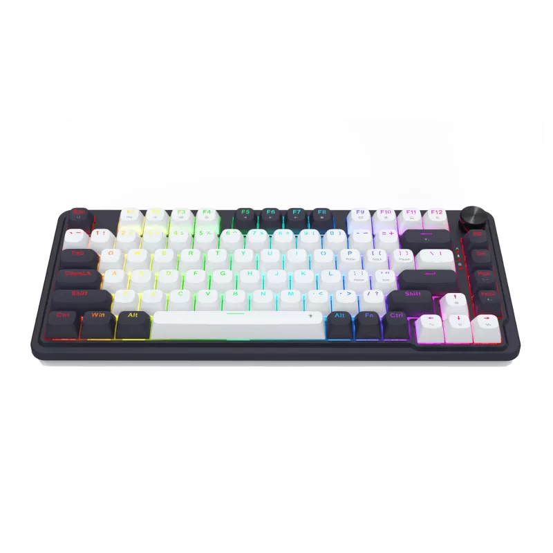 Redragon Ucal Magnetic K673WB-RGB-M Tastiera meccanica da gaming 75% tri-mode, bianco/nero