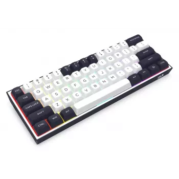 Redragon ALCOR QMK K717WB-RGB-PRO Tastiera meccanica, layout 75%, tri-mode, hot-swappable, bianco/nero