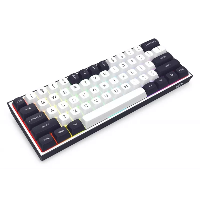 Redragon ALCOR QMK K717WB-RGB-PRO Tastiera meccanica, layout 75%, tri-mode, hot-swappable, bianco/nero