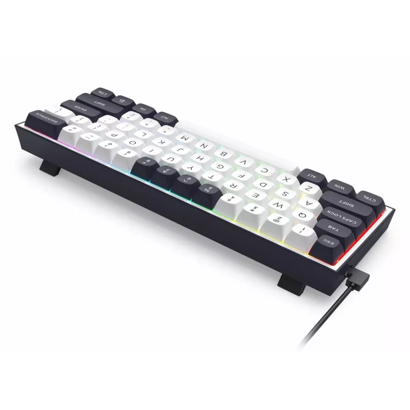 Redragon ALCOR QMK K717WB-RGB-PRO Tastiera meccanica, layout 75%, tri-mode, hot-swappable, bianco/nero