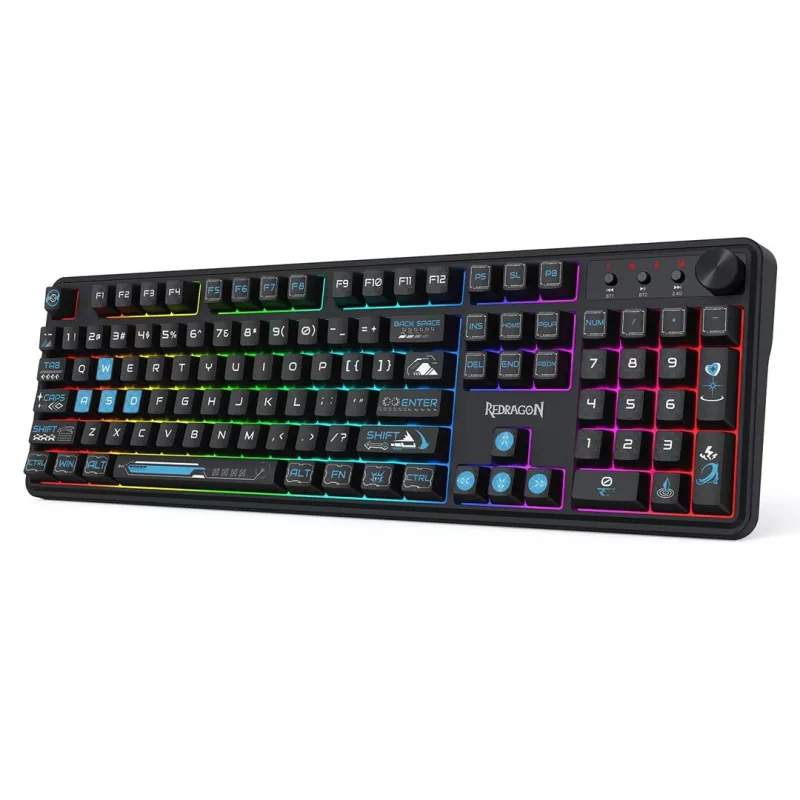 Redragon Volcano K526BB-WL Tastiera gaming a membrana wireless, retroilluminata, nera