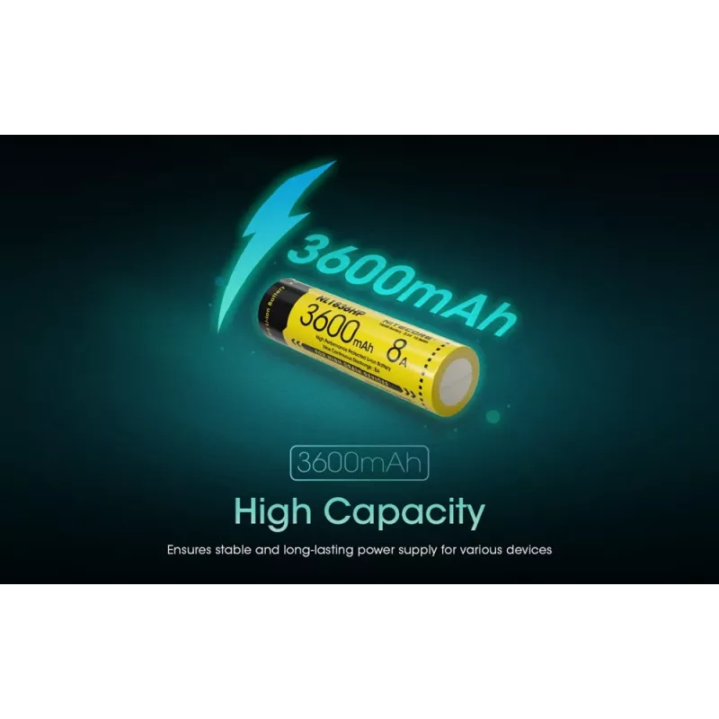 Nitecore NL1836HP 3600mAh 18650 batteria ricaricabile Li-ion Button Top