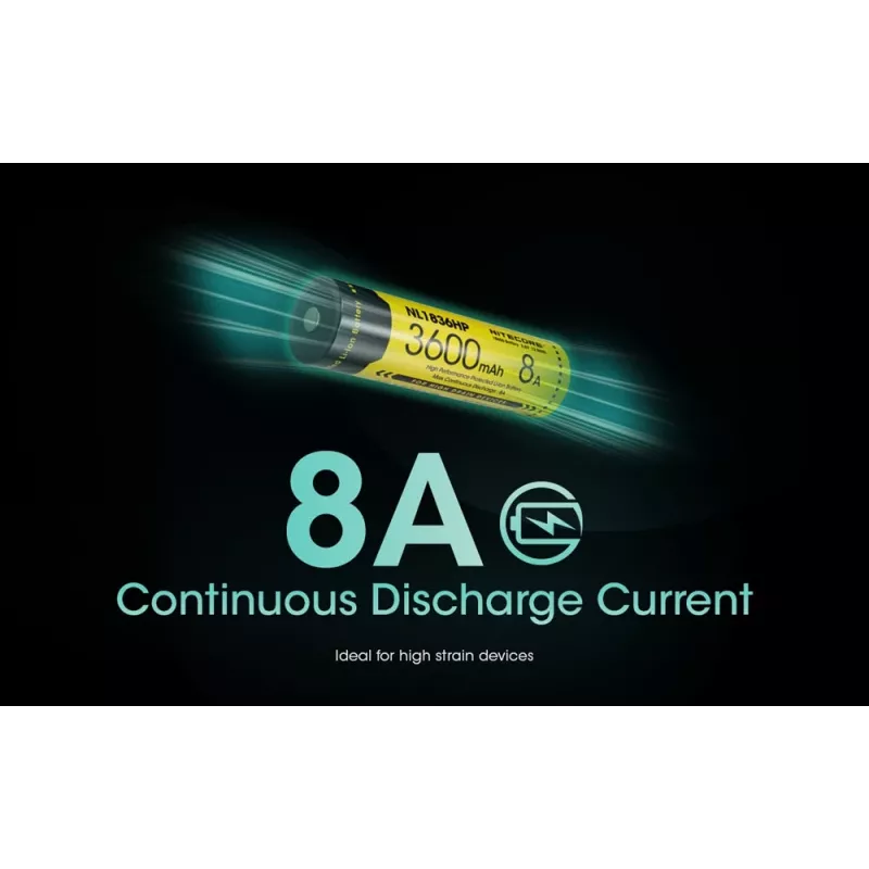 Nitecore NL1836HP 3600mAh 18650 batteria ricaricabile Li-ion Button Top