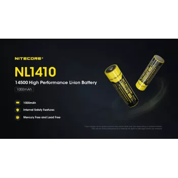 Nitecore NL1410 14500 1000mAh batteria ricaricabile Li-Ion