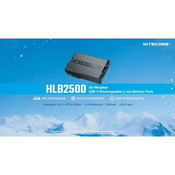 Nitecore HLB2500 batteria ricaricabile Li-Ion 2500 mAh con ricarica USB-C
