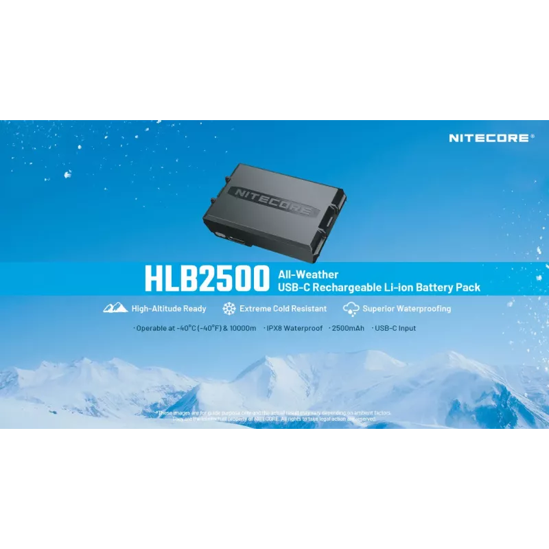 Nitecore HLB2500 batteria ricaricabile Li-Ion 2500 mAh con ricarica USB-C