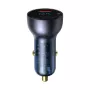 Baseus Particular caricabatterie da auto con display digitale, USB-C + USB-A, QC3.0+PD, 65W, grigio