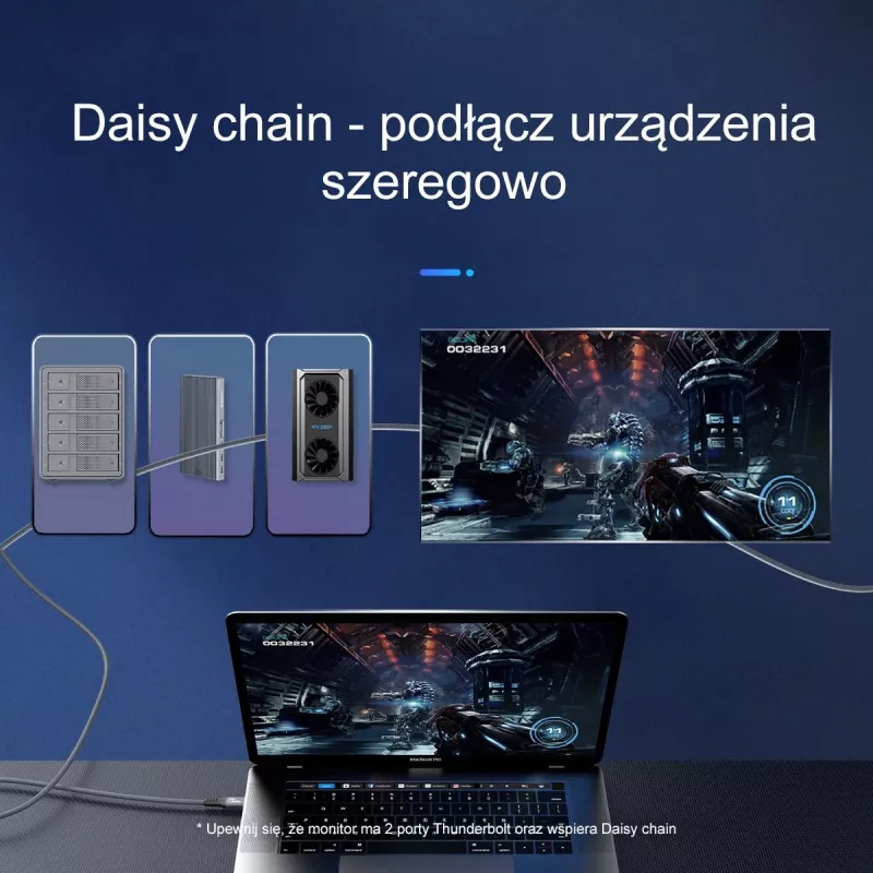ORICO cavo Thunderbolt 4 USB-C 40 Gbit/s 8K60Hz PD 100W 2m nero