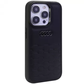 Custodia rigida in pelle sintetica Audi GT per iPhone 15 Pro (6.1 inch) - nero