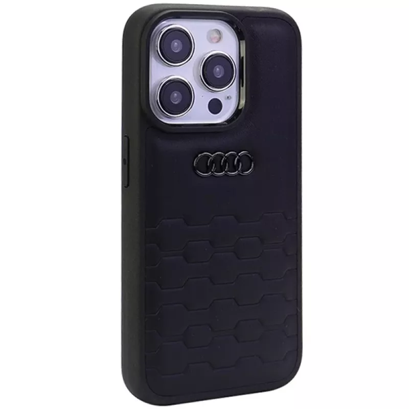 Custodia rigida in pelle sintetica Audi GT per iPhone 15 Pro (6.1 inch) - nero