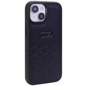 Custodia rigida in pelle sintetica Audi GT per iPhone 15 Plus / 14 Plus 6,7 inch - nero
