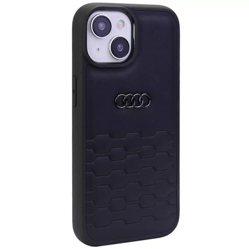 Custodia rigida in pelle sintetica Audi GT per iPhone 15 Plus / 14 Plus 6,7 inch - nero
