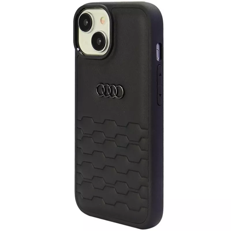 Custodia rigida in pelle sintetica Audi GT per iPhone 15 Plus / 14 Plus 6,7 inch - nero