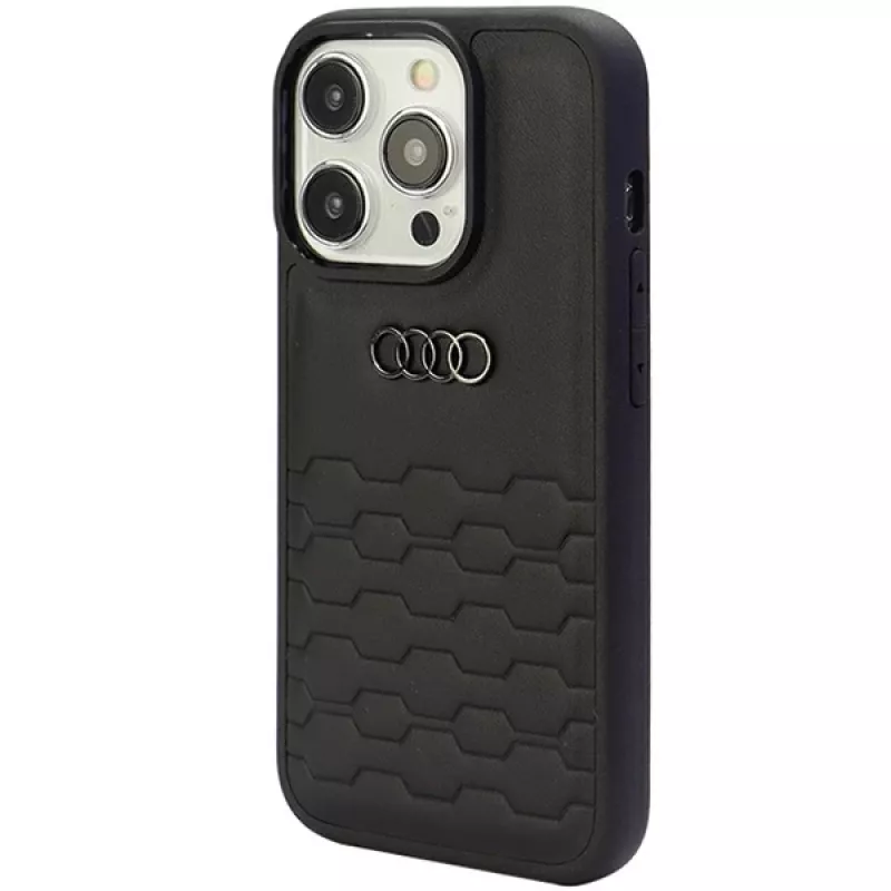 Custodia rigida in pelle sintetica Audi GT per Apple iPhone 15 Pro Max 6,7 inch nero