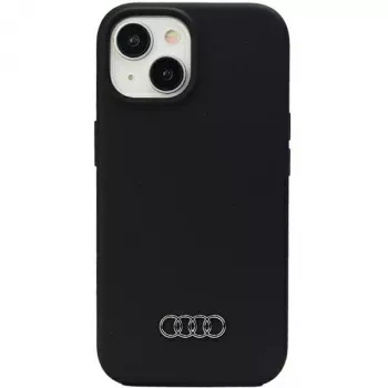 Custodia in silicone Audi per iPhone 15 Plus / 14 Plus 6,7 inch nero custodia rigida AU-LSRIP15M-Q3/D1-BK