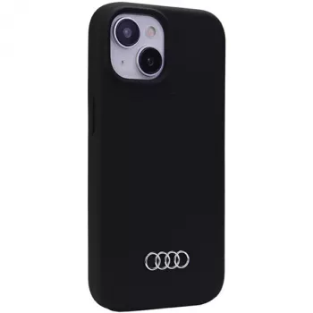 Custodia in silicone Audi per iPhone 15 Plus / 14 Plus 6,7 inch nero custodia rigida AU-LSRIP15M-Q3/D1-BK