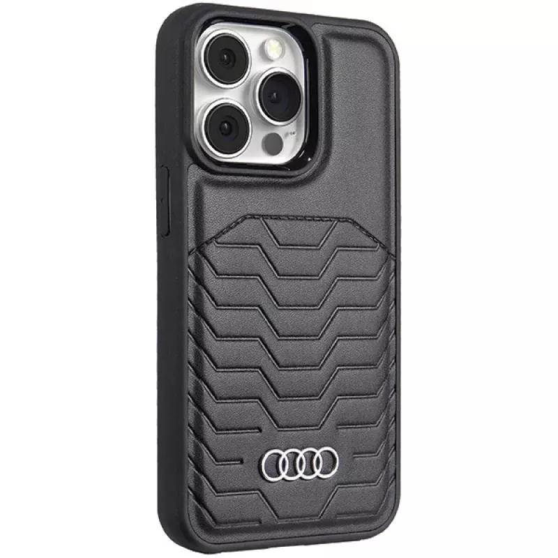 Custodia rigida in pelle sintetica MagSafe Audi per iPhone 13 Pro Max 6,7 nero